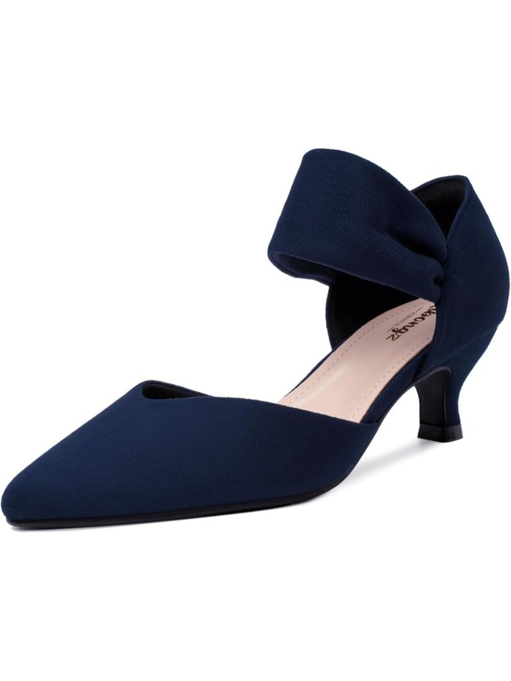 〽️Women's Navy Kitten Low Heel Pointed Toe Closed Comfortable Slip On Shoes